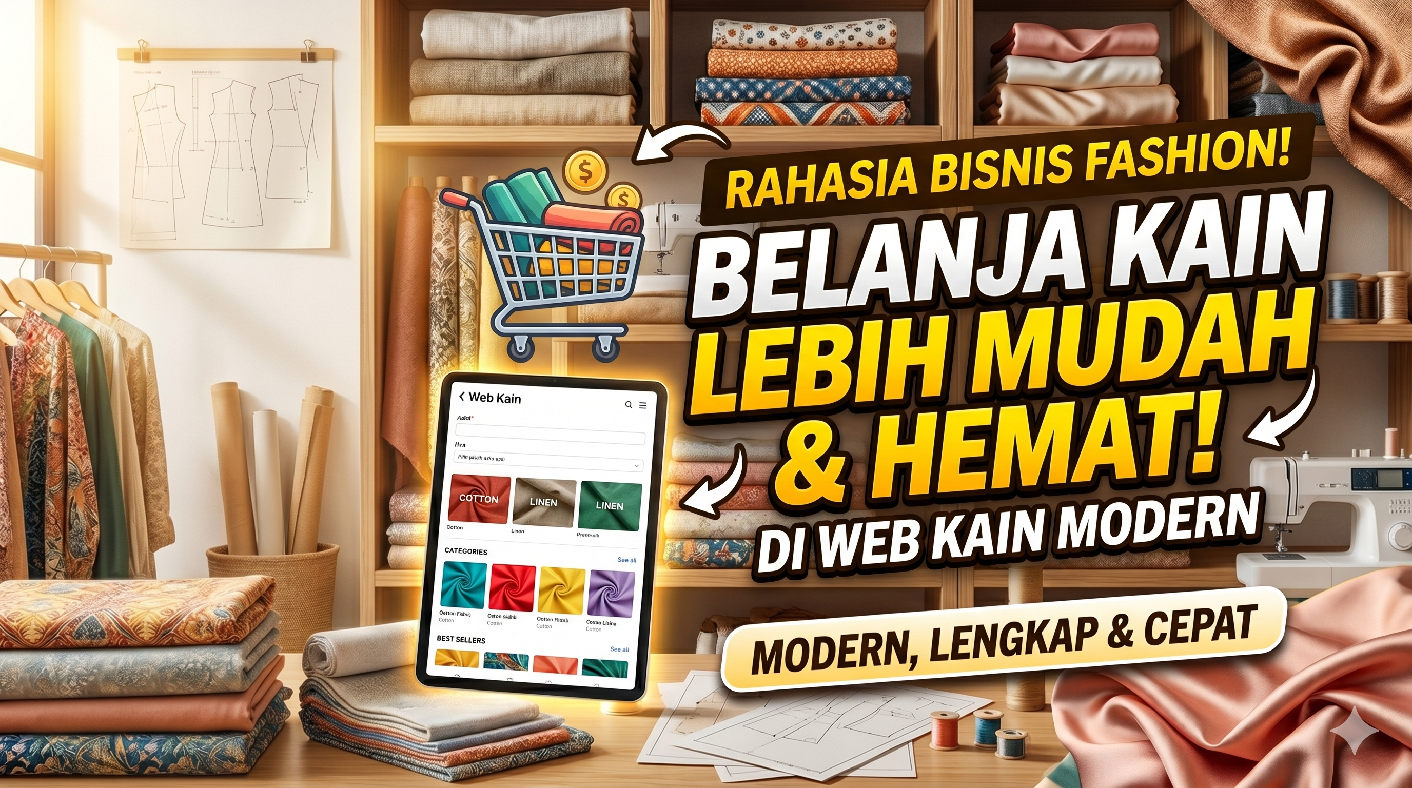 Rahasia Bisnis Fashion Sukses: Belanja Bahan Grosir Lebih Mudah & Hemat di Web Kain Tepercaya!